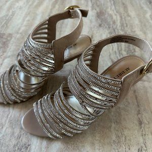 Audrey Brooke Marseilles Crystal Strap Women's Gladiator Heel Shoe, Size:8 EUC